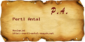 Pertl Antal névjegykártya